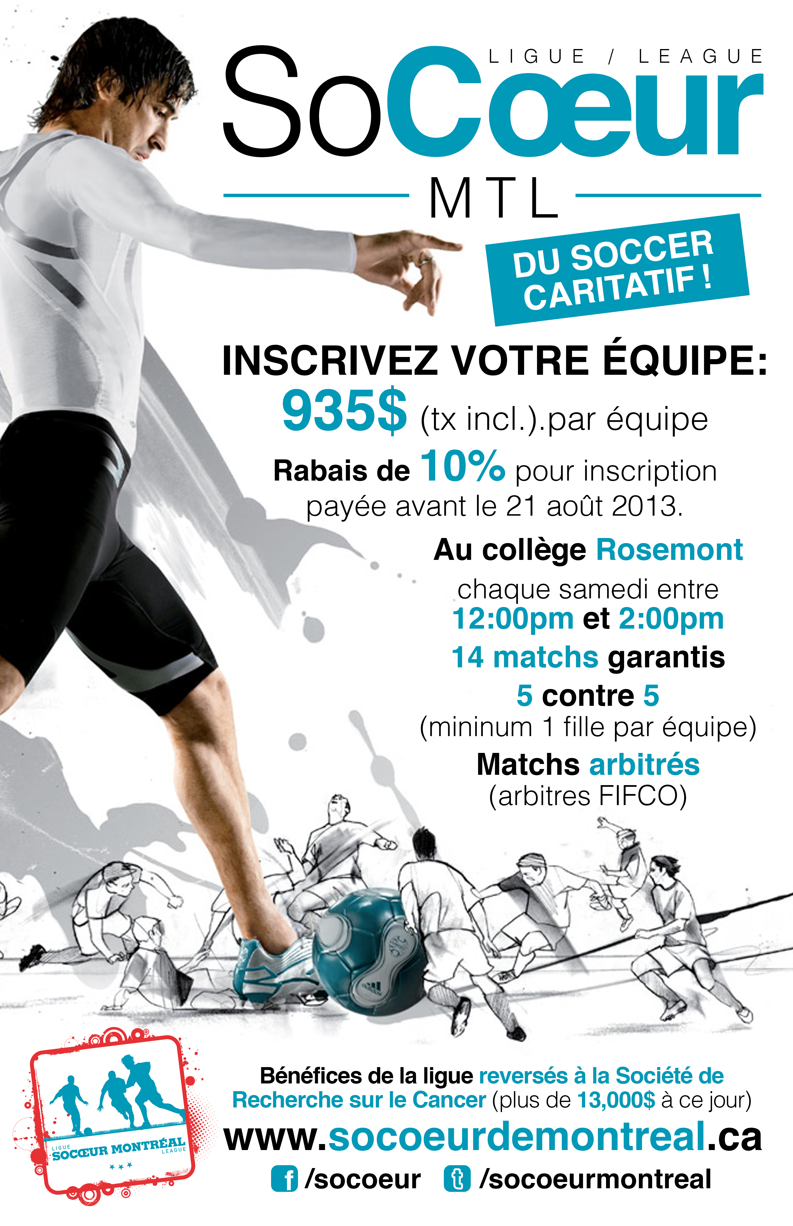 Affiche Ligue SoCoeur Montreal Automne 2013 11x17